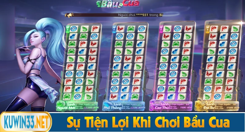 Sự tiện lọi khi chơi game bầu cua tôm cá